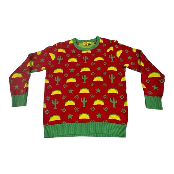Old El Paso Men's Med Taco Cactus Print Ugly Christmas Sweater Holiday Novelty - Picture 1 of 5
